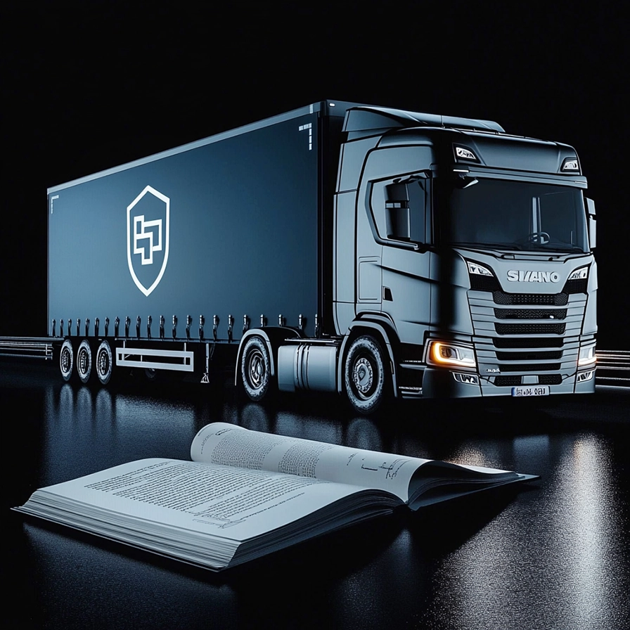 Illustration futuriste d'un camion sur une route, analyse des données d'un camion